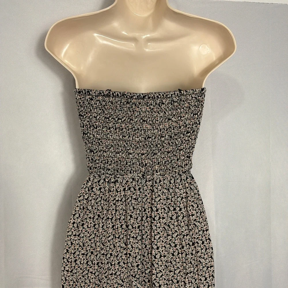Free People Jumpsuit Smocked Strapless Floral Wide Leg Multi Women XS